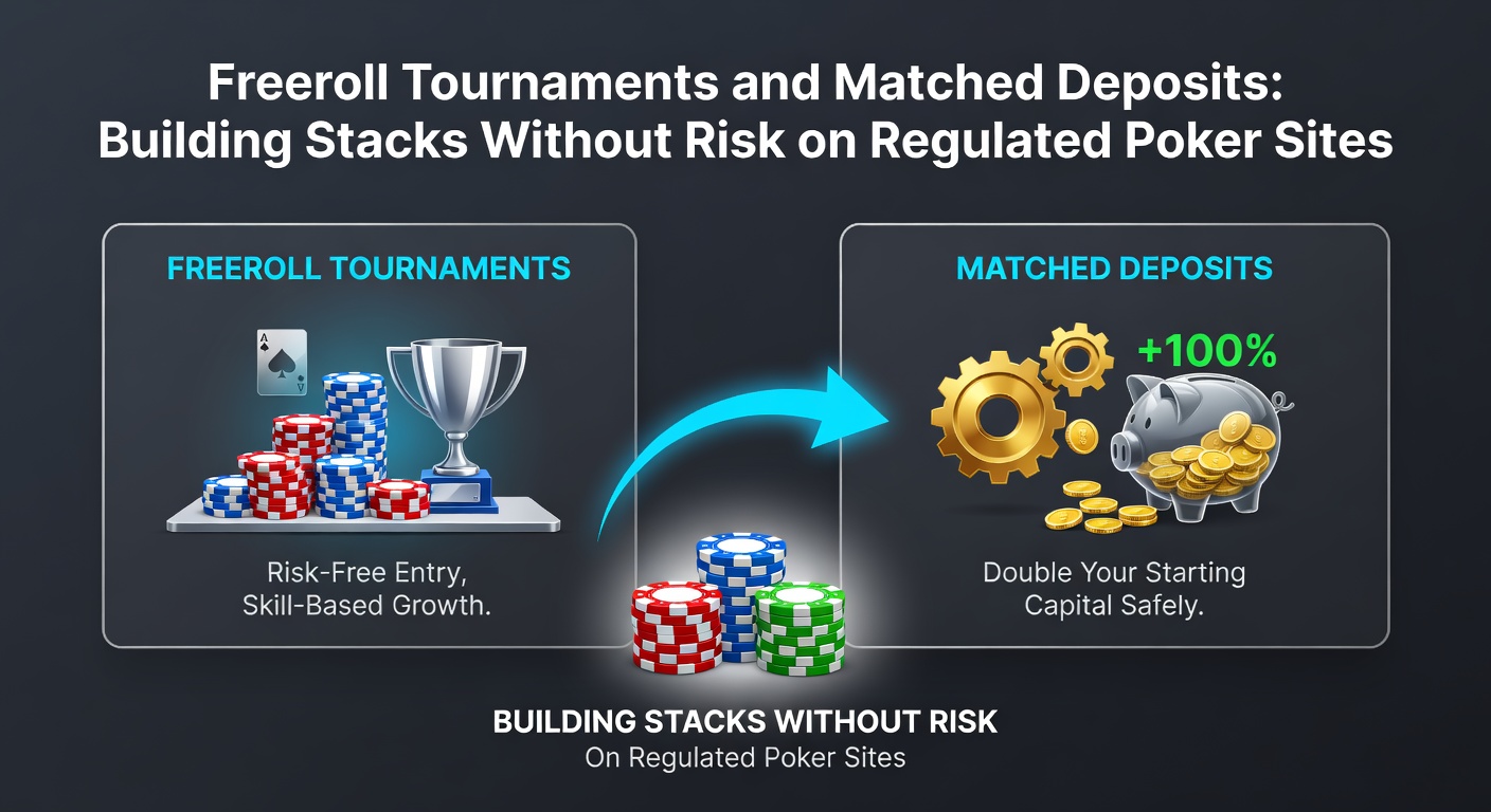 Screenshot of a matched deposit bonus interface on a regulated poker app, showing doubled bankroll with wagering progress bar