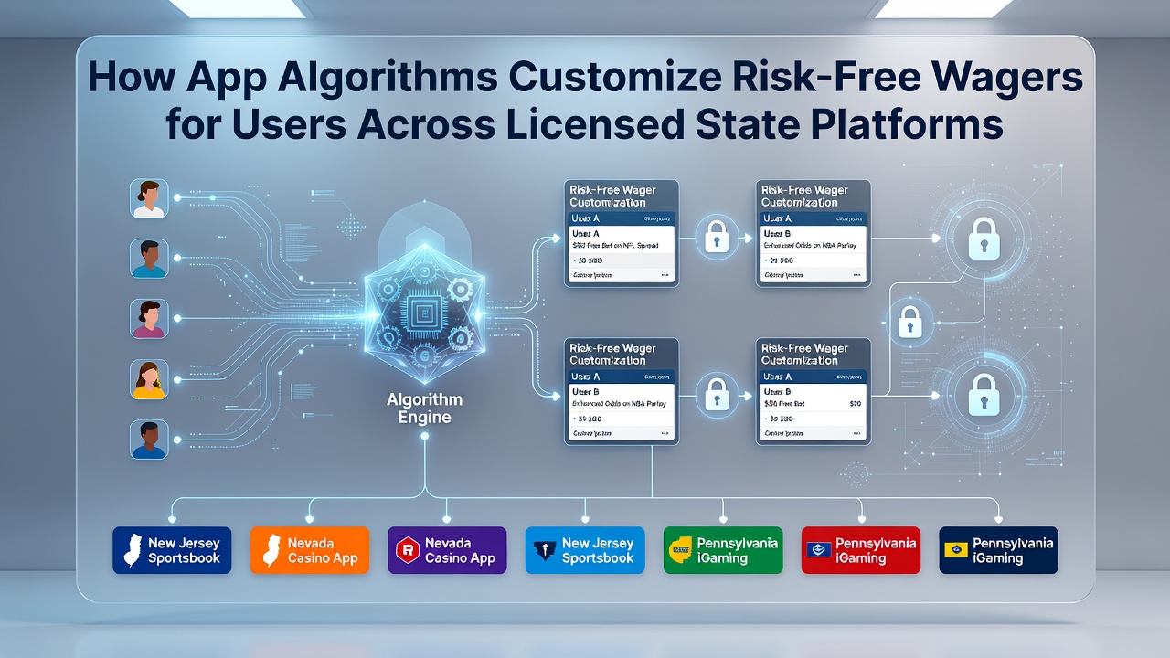 Dashboard view of algorithmic settings adjusting risk-free wager parameters for different state users