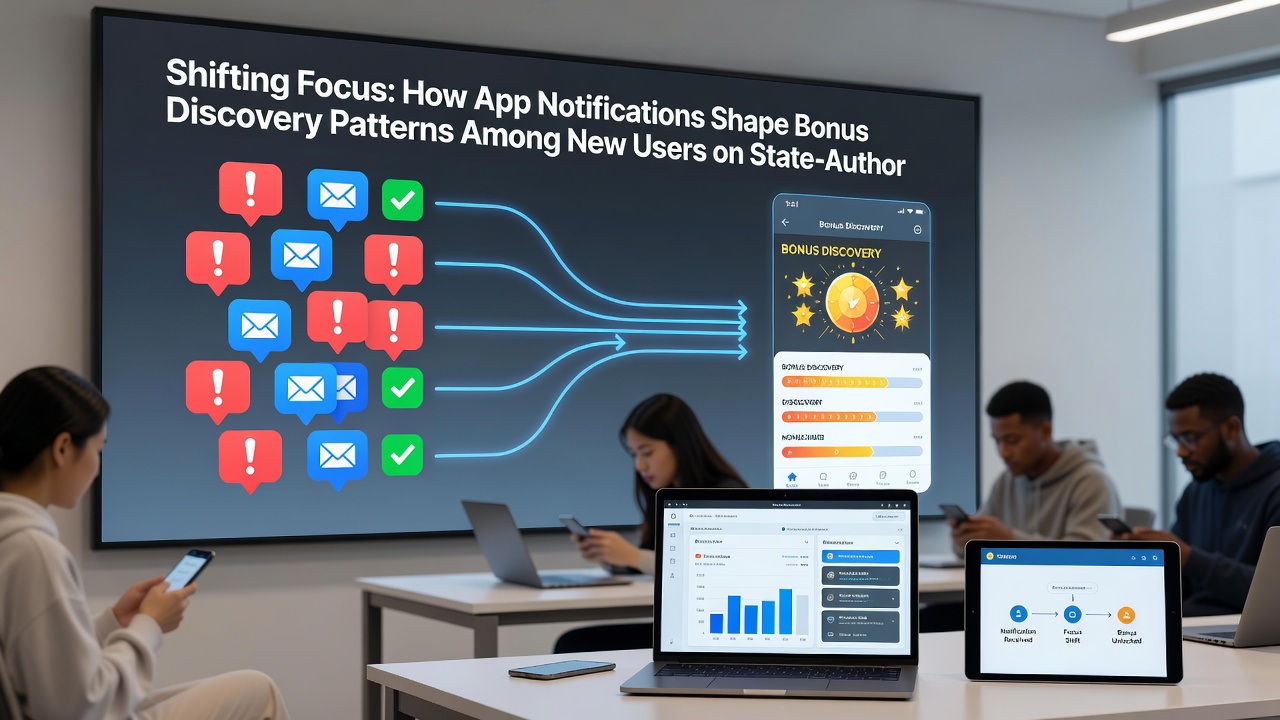 Analytics dashboard displaying notification open rates and bonus redemption trends for new users