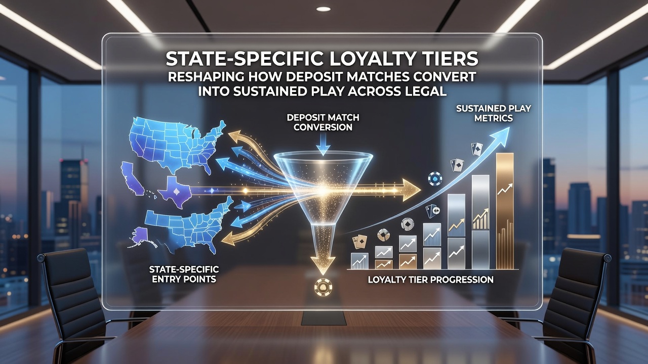 Detailed view of loyalty tier progression and how deposit matches lead to continued poker play in different states