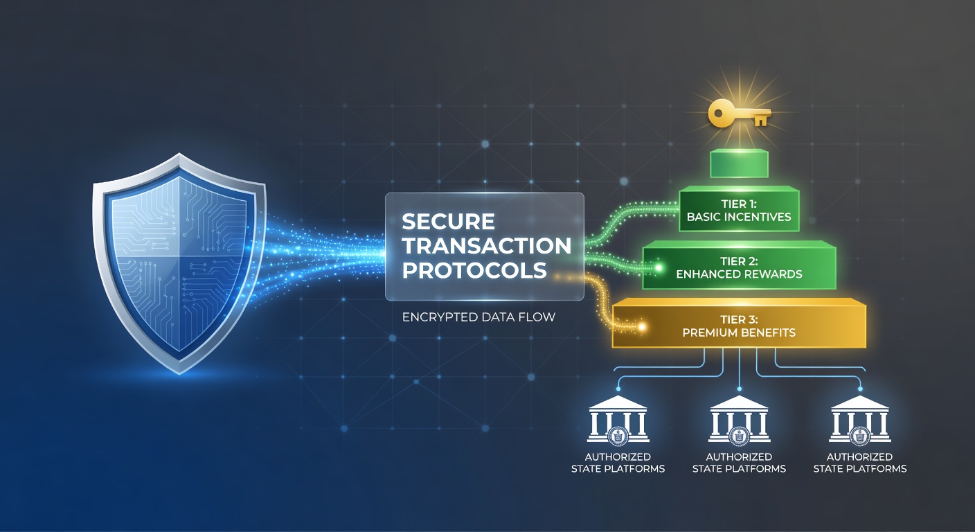 Secure transaction protocols securing user accounts on authorized state gaming platforms