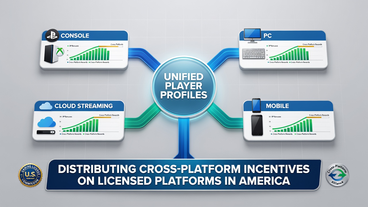 Screenshot-style view of a player dashboard showing unified profile with cross-platform rewards and balance transfers between betting categories
